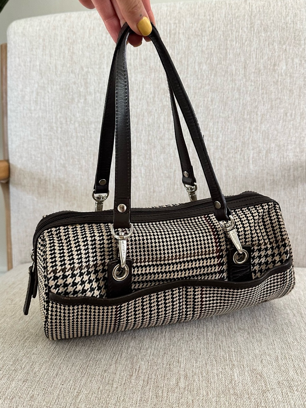 Ralph Lauren Houndstooth Shoulder Bag